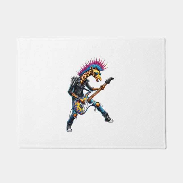 Felpudo Graciosa jirafa de Punk, jirafa de Gótico rollo, G (Anverso)