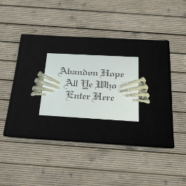 Felpudo Gracioso Abandon Hope Cita Black Halloween Doormat