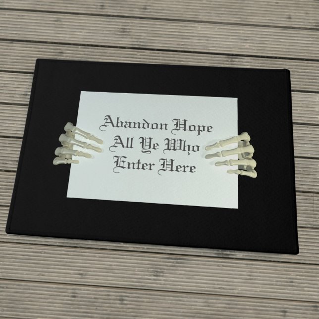 Felpudo Gracioso Abandon Hope Cita Black Halloween Doormat (Funny Halloween doormat just for you. Never abandon hope :))
