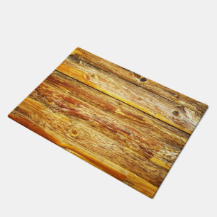 Felpudo Gracioso aspecto de madera de cabaña de tronco