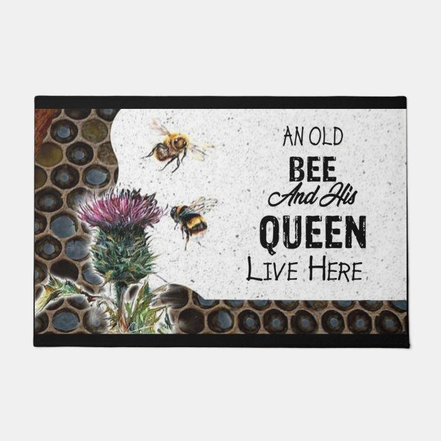 Felpudo Gracioso Bee Doormat, regalo de Abeja Cute Lover,  (Anverso)