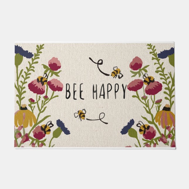 Felpudo Gracioso Bee Doormat, regalo de Abeja Cute Lover,  (Anverso)