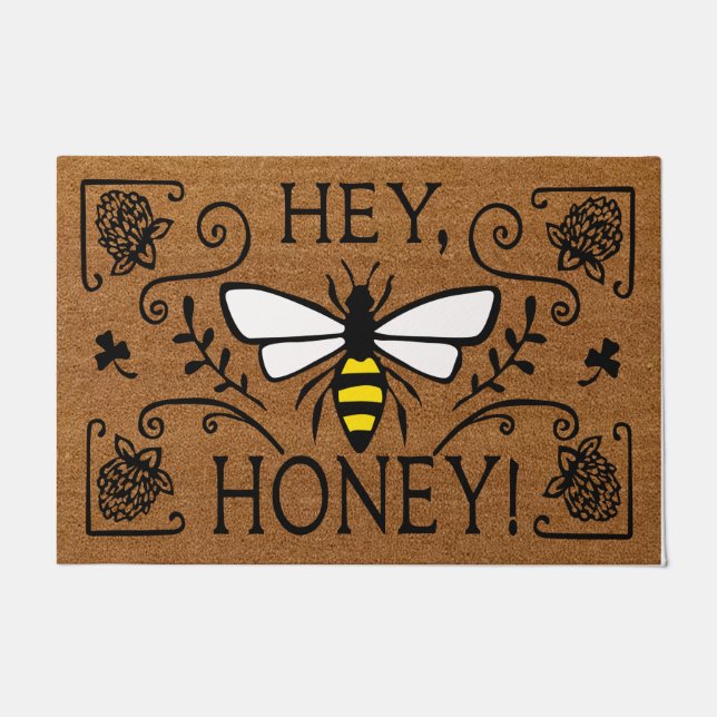 Felpudo Gracioso Bee Doormat, regalo de Abeja Cute Lover,  (Anverso)