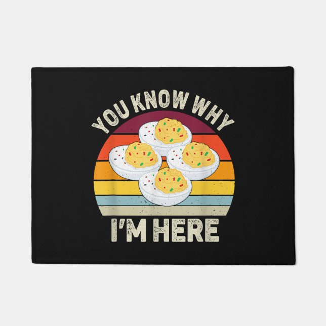 Felpudo Gracioso Día de Acción de Gracias Deviled Huevos s (Anverso)