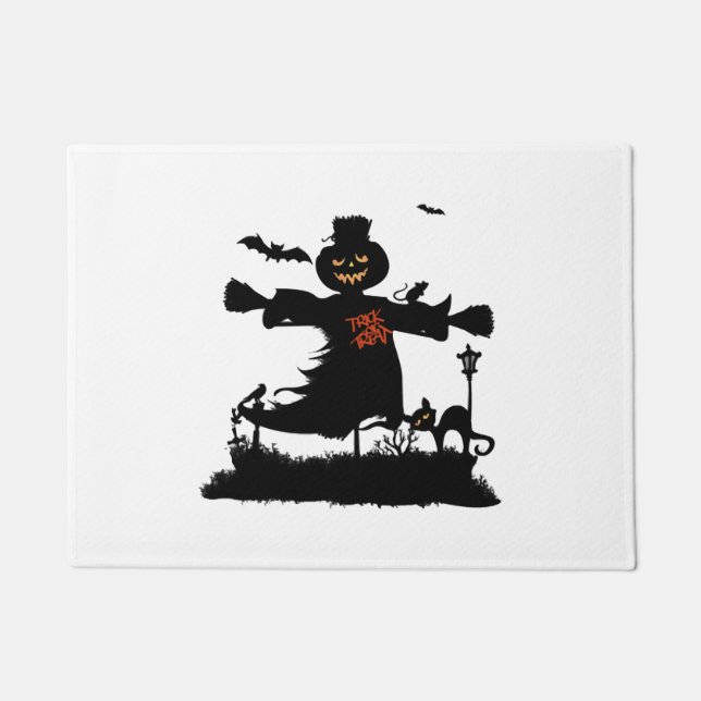 Felpudo Gracioso diseño de Halloween con espantapájaros (Anverso)