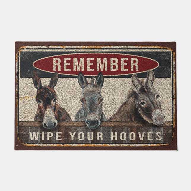 Felpudo Gracioso Donkey Yo Family Doormat, Donkey Lover Ma (Anverso)