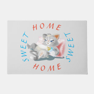 Felpudo Gracioso Doormat con Baby Kitten - Hogar dulce