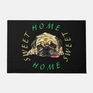 Felpudo Gracioso Doormat con Perro Pug - Hogar dulce