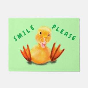 Felpudo Gracioso Doormat Happy Duck Smile - Texto Personal