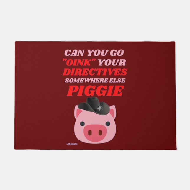 Felpudo gracioso doormat "OINK PIGGIE" (Anverso)