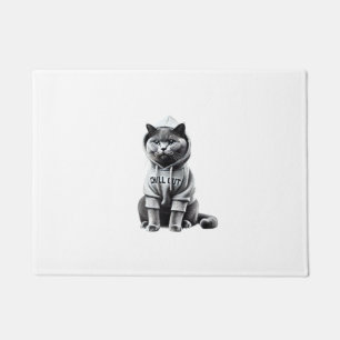 Felpudo Gracioso gato británico vago Chillin Relajante