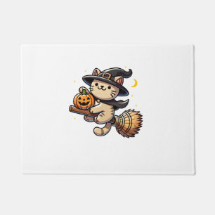 Felpudo Gracioso Gato Bruja Halloween Costume Broom Stick
