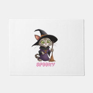 Felpudo Gracioso Gato De Bruja De Halloween Cute Kitten Lo