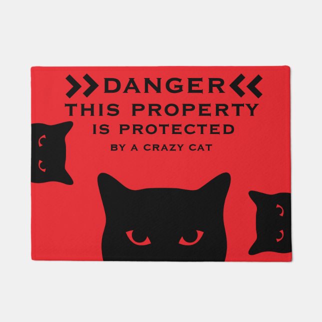 Felpudo Gracioso gato peligroso Doormat (Anverso)