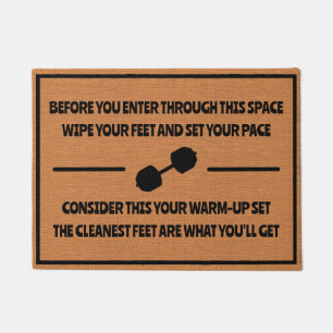 Felpudo Gracioso Gimnasio Humor Bro Rústico Minimalista