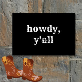 Felpudo Gracioso Howdy Y'all Modern Minimal Southern Welco