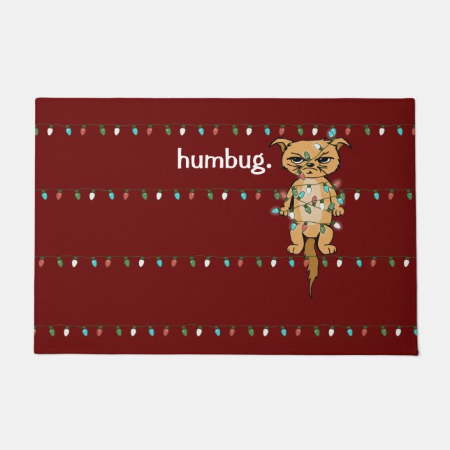 Felpudo Gracioso Humbug enredado Grumpy Navidad Festividad (Anverso)