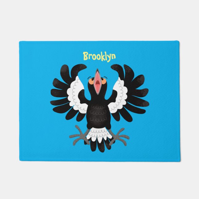 Felpudo Gracioso ilustracion de personalizado magpie austr (Anverso)