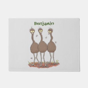 Felpudo Gracioso ilustracion del trío de emu australiano p