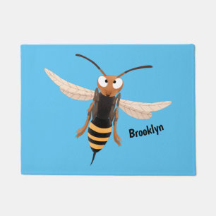 Felpudo Gracioso ilustracion personalizado de avispas de a