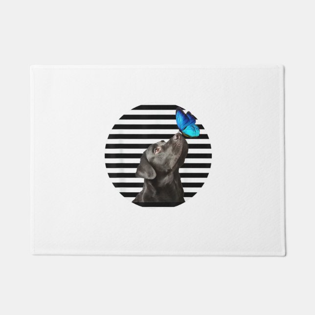 Felpudo Gracioso Labrador Negro Recuperador Lab Perro Pet  (Anverso)