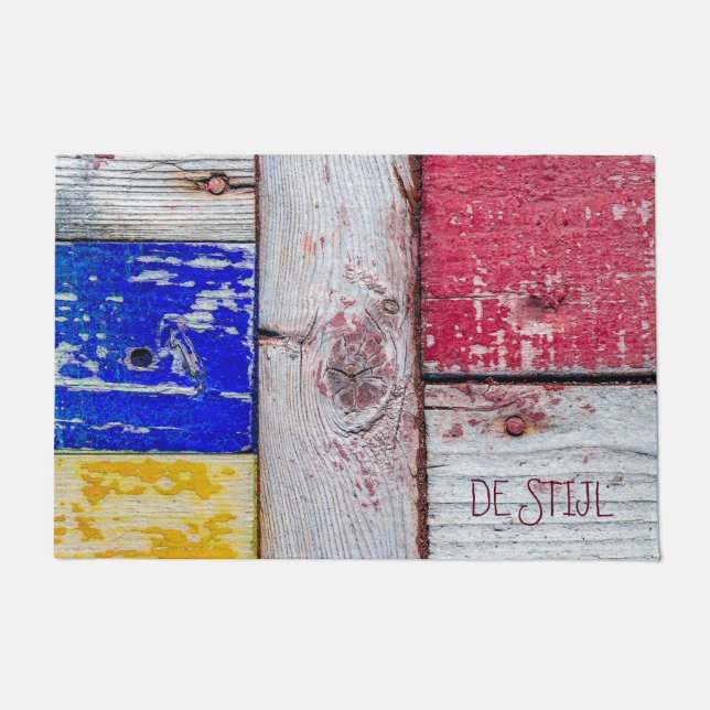 Felpudo Gracioso Neoplasticismo personalizable de estilo a (Anverso)