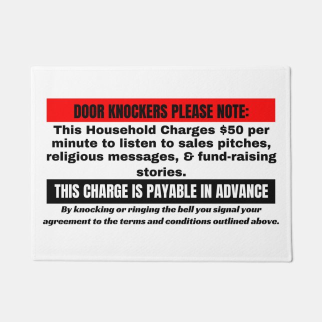 Felpudo Gracioso, no solicitar puerta Mat (Anverso)