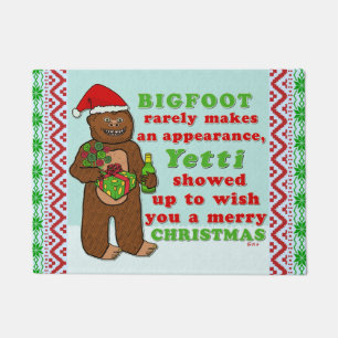 Felpudo Gracioso pez gordo moro Navidad Sasquatch Pun