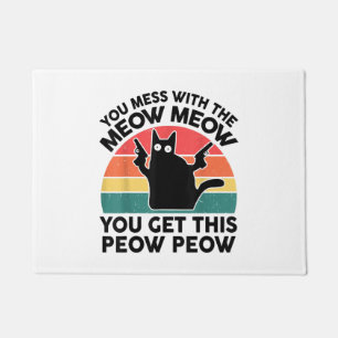 Felpudo Gracioso Que Te Entrecuentas Con Un Gato Negro De