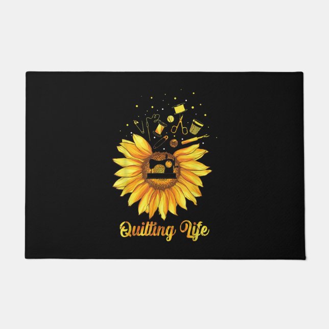 Felpudo Gracioso Quilling Life Love Sun Flor Quilters Rega (Anverso)