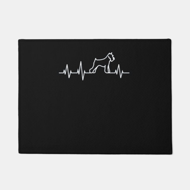 Felpudo Gracioso regalo de Schnauzer Heartbeat (Anverso)