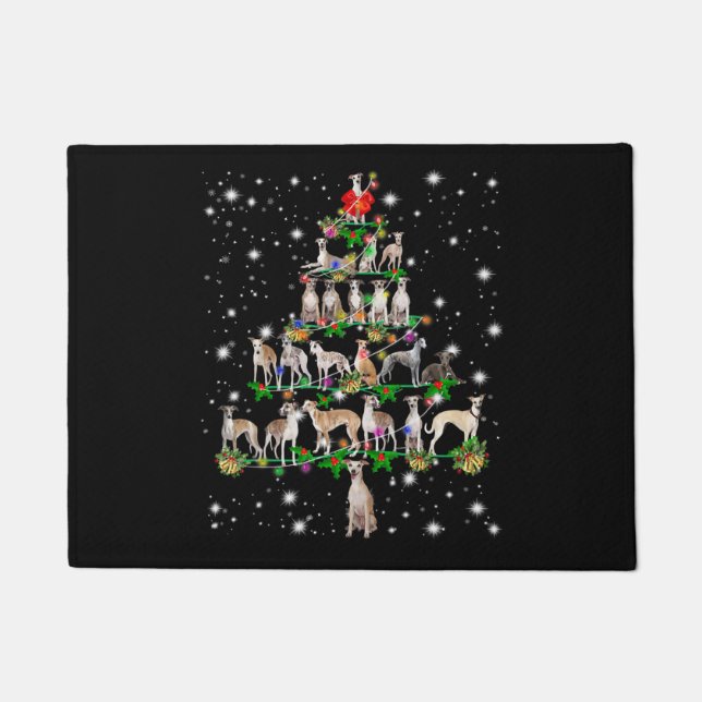 Felpudo Gracioso Whippet Christmas Tree Ornament Decour (Anverso)
