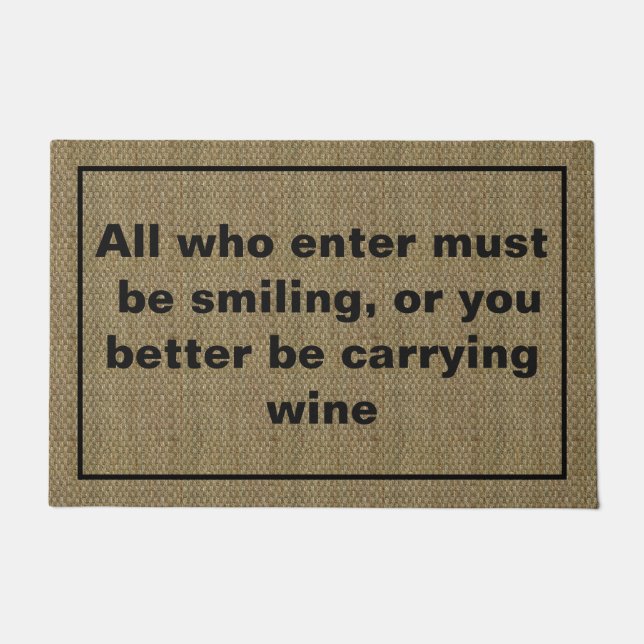 Felpudo Gracioso Wine Saying Door Mat (Anverso)