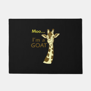 Felpudo Gracioso y confuso Giraffe Moo Soy una cabra