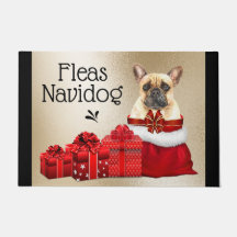 Graciosos Navidades de bulldog franceses huyen de