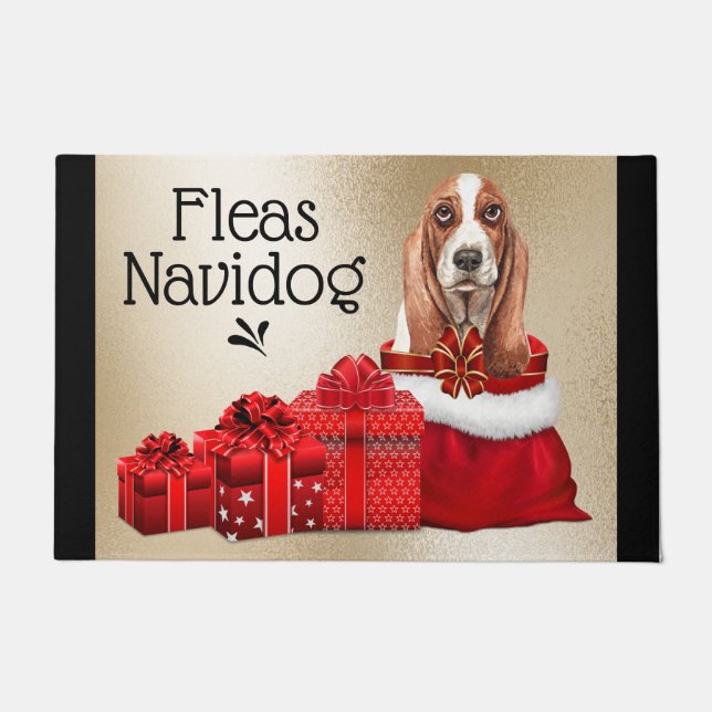 Felpudo Graciosos Navidades de perilla hulanas navidog (Anverso)