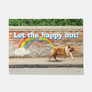 Felpudo Graffiti de perro y arcoiris