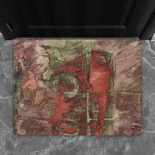 Felpudo Graffiti pintado Grunge Otoño Resto Verde Rojo