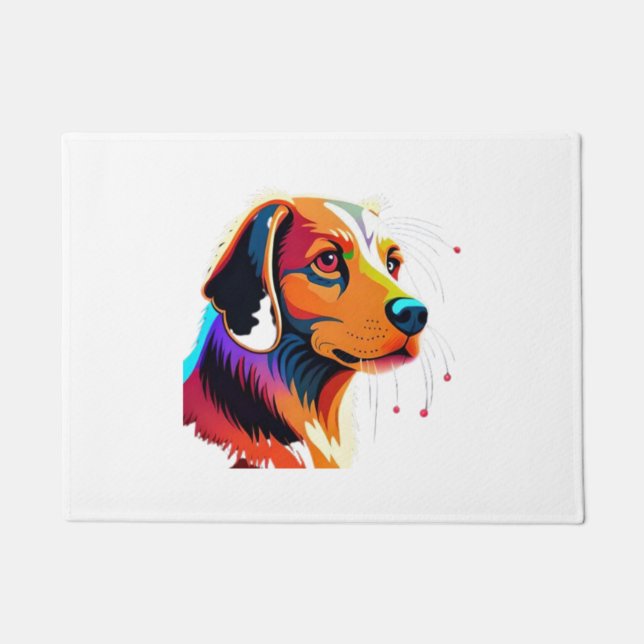 Felpudo Gráfico colorido del perro - (Anverso)