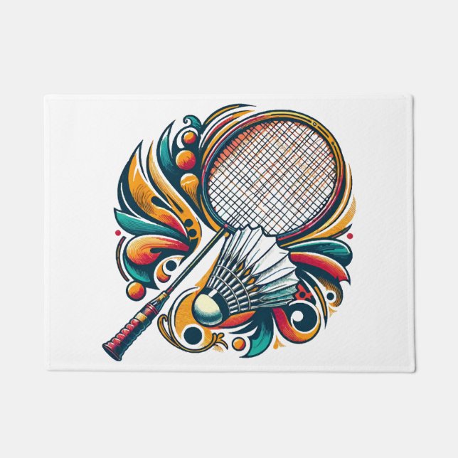 Felpudo Gráfico de bádminton (Anverso)