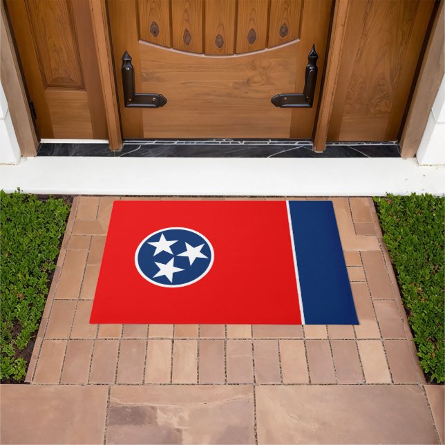 Felpudo Gráfico de la bandera del estado de Tennessee diná (Exterior)