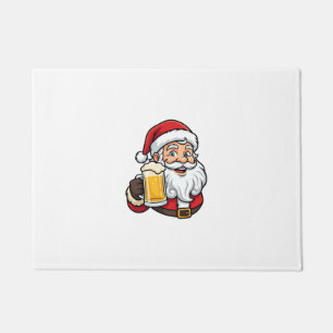 Felpudo Gráfico de Navidad de Papá Noel bebiendo cerveza