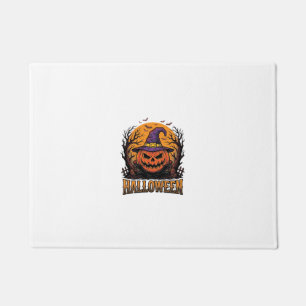Felpudo Gráfico de sombrero de bruja de calabaza de Hallow