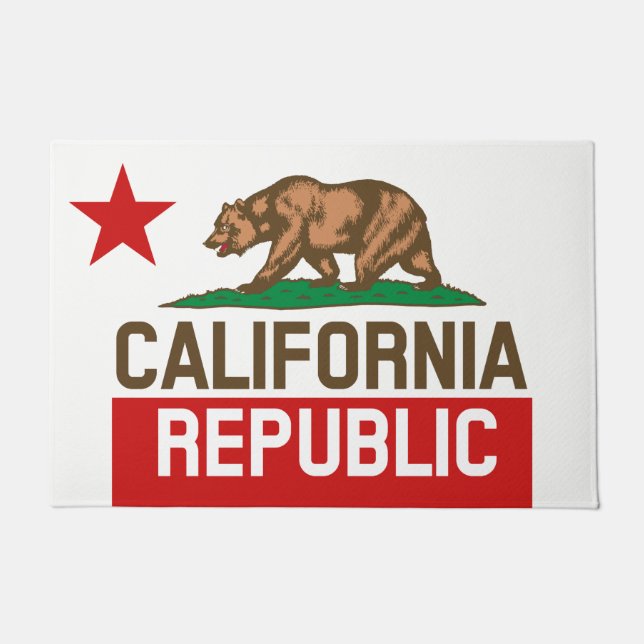 Felpudo Gráfico dinámico de la bandera del estado de Calif (Anverso)