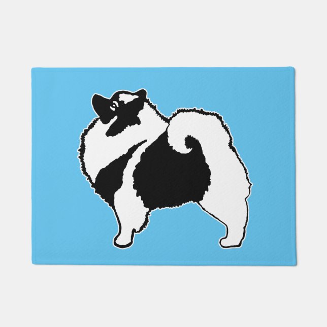 Felpudo Gráficos Keeshond - Arte original de perro curado (Anverso)