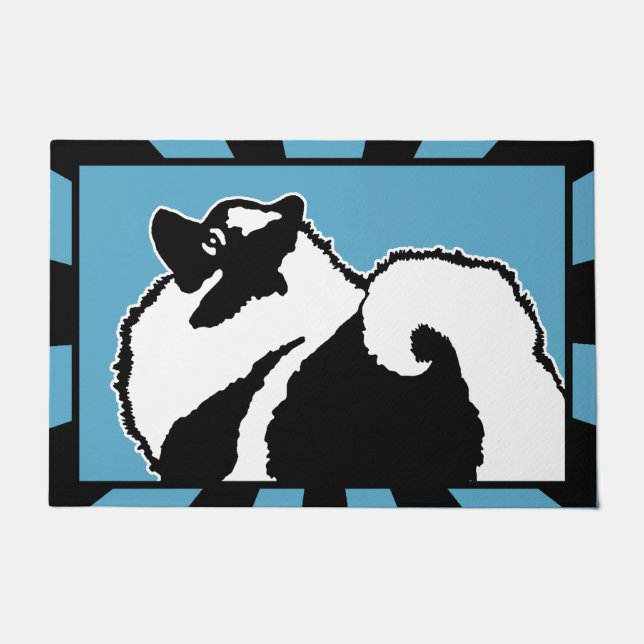 Felpudo Gráficos Keeshond - Arte original de perro curado (Anverso)