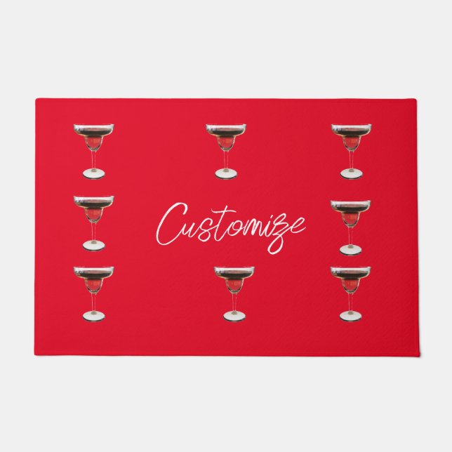 Felpudo Gran bebida de cóctel Margarita Roja Thunder_Cove (Anverso)