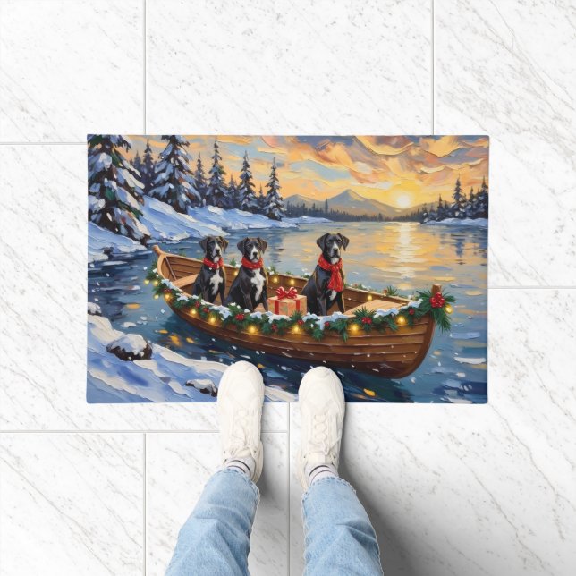 Felpudo Gran Danés Navideño Barco Fiesta (Interior)