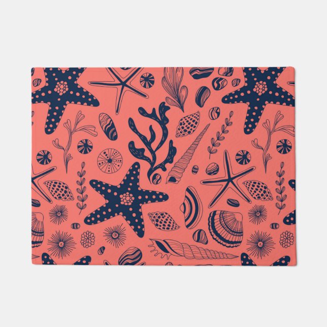 Felpudo Granadas de mar viviendo el fondo de los corales (Anverso)