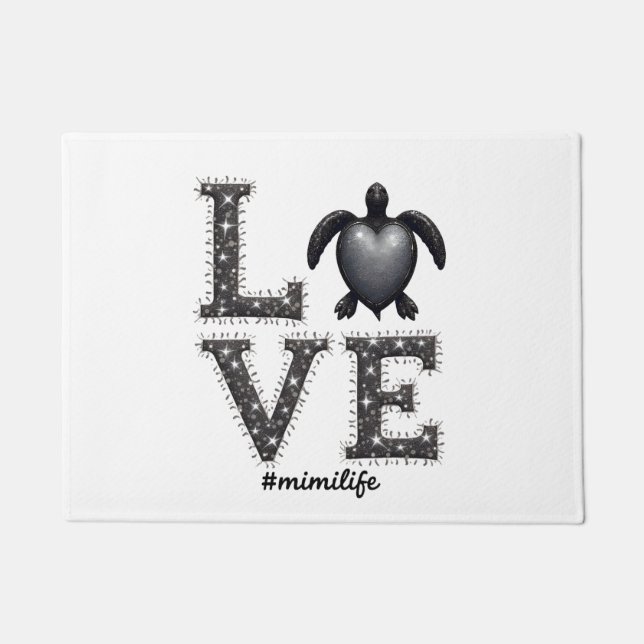 Felpudo Grandma Turtle - Love Mimi Life Sea Turtle, Mimi T (Anverso)